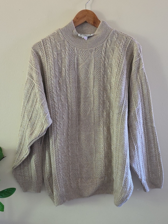 J e s s i e Sweaters - Vintage NWOT Jessie Knit Mockneck Sweater - Oatmeal - Sz 18 (16/18)